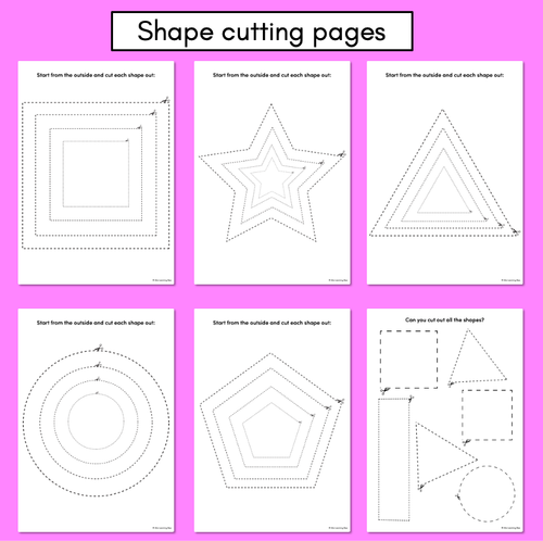 Resource preview 3 for KINDERGARTEN FINE MOTOR ACTIVITIES - Cutting Practice Templates