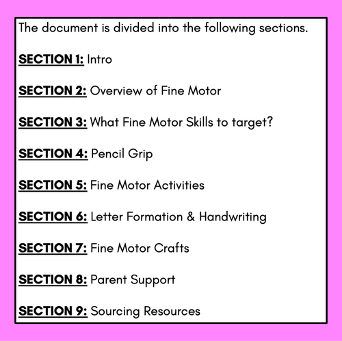 Resource preview 2 for FINE MOTOR ACTIVITIES - FINE MOTOR HANDBOOK