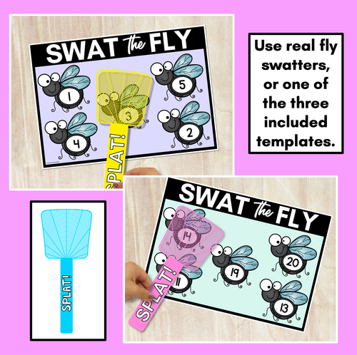 Resource preview 4 for FLY SWAT NUMBER MATS - 4 Levels - Kindergarten Math Game