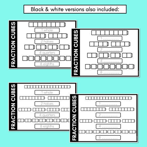 Resource preview 3 for Fraction Cubes - Wholes, Halves, Quarters, Eighths