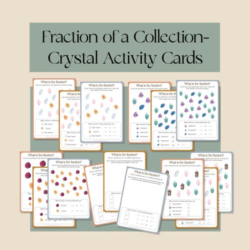 Resource preview 1 for Fractions of a Collection- Crystals Activity Cards