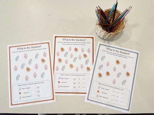 Resource preview 4 for Fractions of a Collection- Crystals Activity Cards