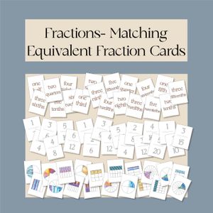 Fractions- Matching Equivalent Fractions Cards