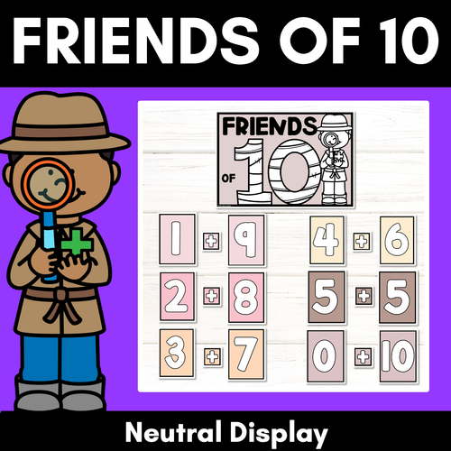 Resource preview 1 for Friends of Ten Neutral Display - Friends of 10 Posters - Number Bonds to 10