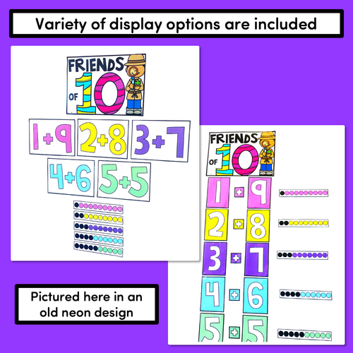 Resource preview 3 for Friends of Ten Neutral Display - Friends of 10 Posters - Number Bonds to 10