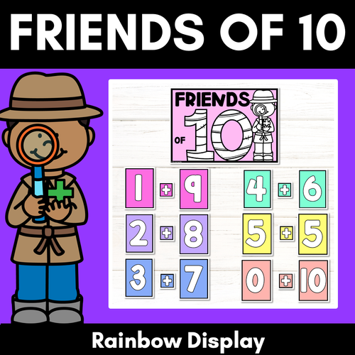 Resource preview 1 for Friends of Ten Rainbow Display - Friends of 10 Posters - Number Bonds to 10