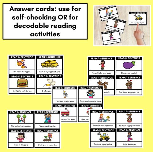 Resource preview 4 for G Phoneme Decodable Sentences - Read, Match & Write