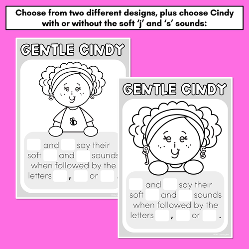 Resource preview 2 for GENTLE CINDY - Student Templates for Soft G and Soft C Spelling Rule