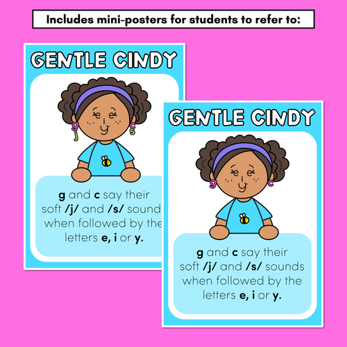 Resource preview 4 for GENTLE CINDY - Picture Sort for Soft G and Soft C Spelling Rule