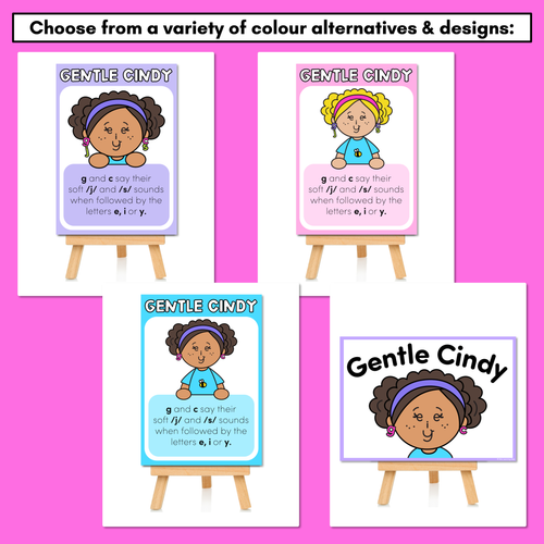 Resource preview 2 for GENTLE CINDY - Posters & Displays for Soft G and Soft C Spelling Rule