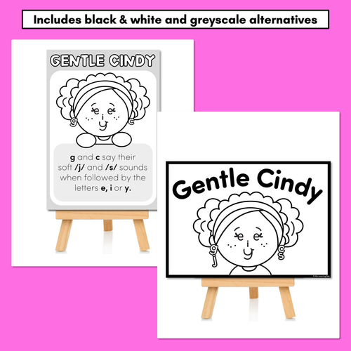 Resource preview 4 for GENTLE CINDY - Posters & Displays for Soft G and Soft C Spelling Rule