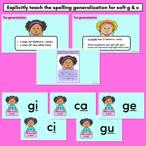 Resource preview 2 for GENTLE CINDY - PowerPoint Slides for teaching the Soft G and Soft C Spelling Rule