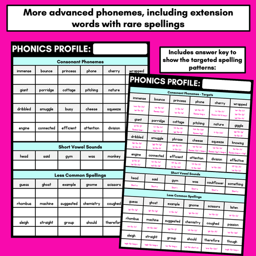 Resource preview 5 for Phonics Profile Assessments