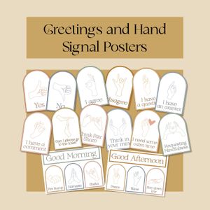 Greetings and Hand Signal Posters