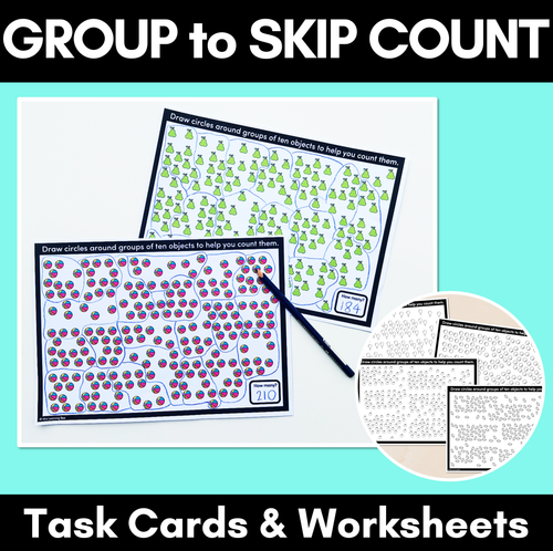 Resource preview 1 for Group to Skip Count Task Cards & Worksheets