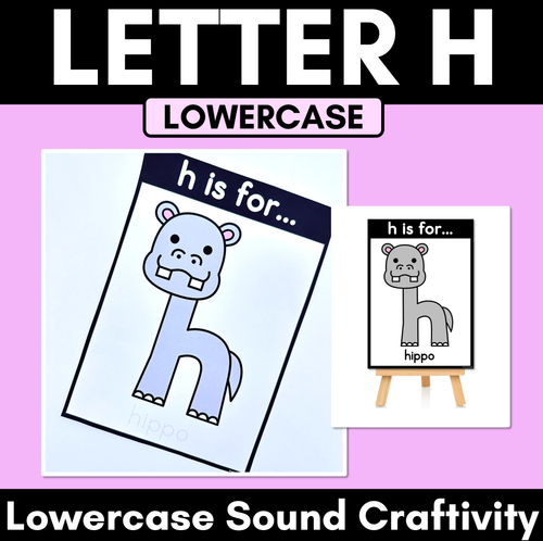 Resource preview 1 for Beginning Sound Crafts - LOWERCASE Letter H - H is for Hippo