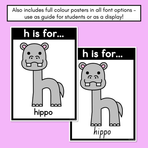 Resource preview 4 for Beginning Sound Crafts - LOWERCASE Letter H - H is for Hippo