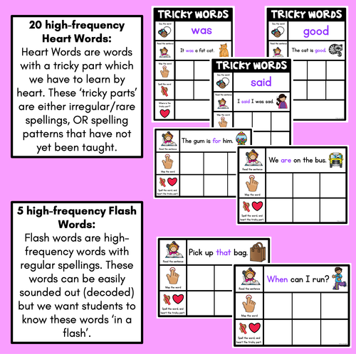 Resource preview 4 for High Frequency Heart Word Practice Activities SET 1 - Phonics Centers