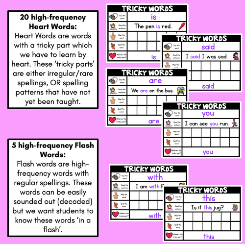 Resource preview 4 for High Frequency Heart Word Digital Practice Slides - INTERACTIVE - Set 1