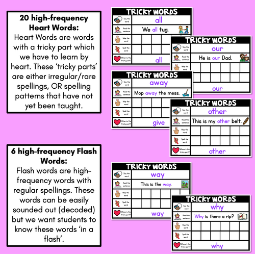 Resource preview 4 for High Frequency Heart Word Digital Practice Slides - INTERACTIVE - Set 3