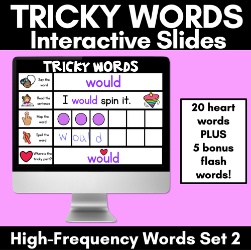 Resource preview 4 for High Frequency Heart Word Digital Practice Slides - INTERACTIVE - BUNDLE