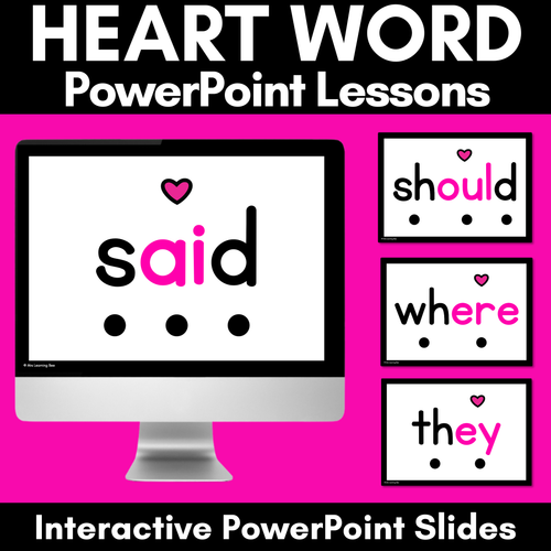 Resource preview 1 for Heart Word Interactive PowerPoint Slides