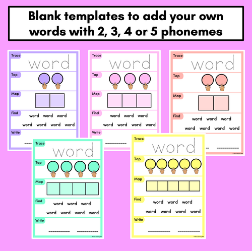 Resource preview 3 for HEART WORD MAPPING MATS - High-Frequency Words - Editable Templates