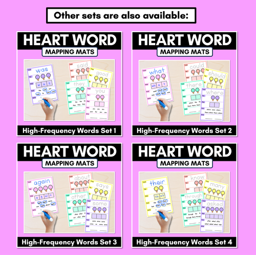 Resource preview 5 for HEART WORD MAPPING MATS - High-Frequency Words - Editable Templates