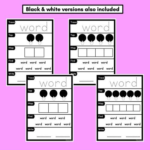 Resource preview 4 for HEART WORD MAPPING MATS - High-Frequency Words - Editable Templates