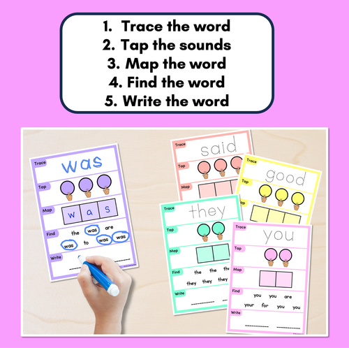 Resource preview 2 for HEART WORD MAPPING MATS - High-Frequency Words - Editable Templates