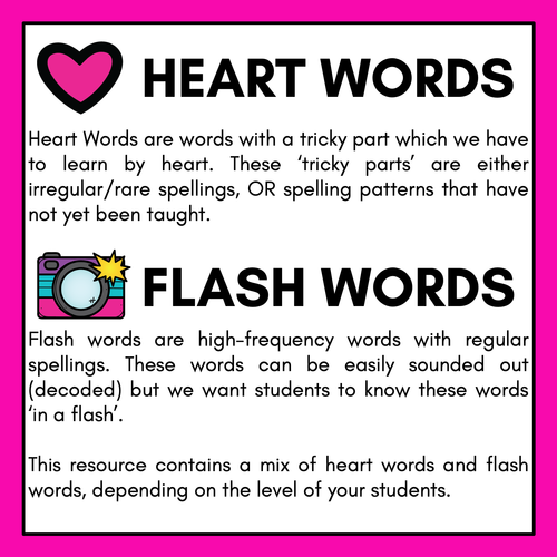 Resource preview 4 for Heart Word Flash Cards