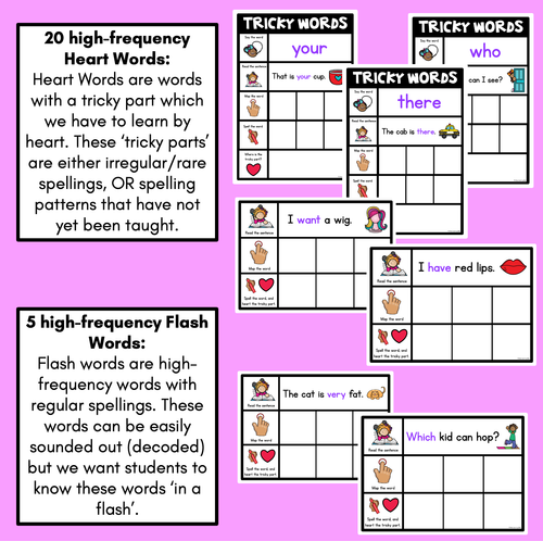 Resource preview 4 for High Frequency Heart Word Practice Activities SET 2- Phonics Centers