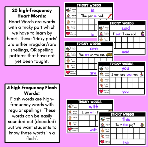 Resource preview 4 for High Frequency Heart Word Digital Practice Slides - INTERACTIVE - Set 1