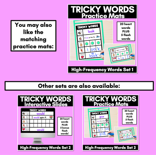 Resource preview 5 for High Frequency Heart Word Digital Practice Slides - INTERACTIVE - Set 1