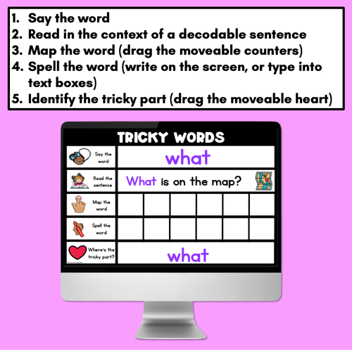 Resource preview 2 for High Frequency Heart Word Digital Practice Slides - INTERACTIVE - Set 2