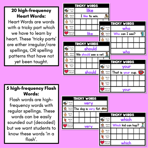 Resource preview 4 for High Frequency Heart Word Digital Practice Slides - INTERACTIVE - Set 2