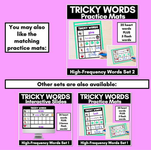 Resource preview 5 for High Frequency Heart Word Digital Practice Slides - INTERACTIVE - Set 2