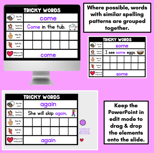 Resource preview 3 for High Frequency Heart Word Digital Practice Slides - INTERACTIVE - Set 3