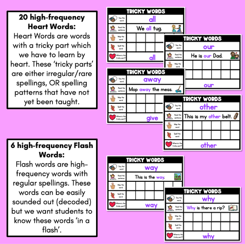 Resource preview 4 for High Frequency Heart Word Digital Practice Slides - INTERACTIVE - Set 3