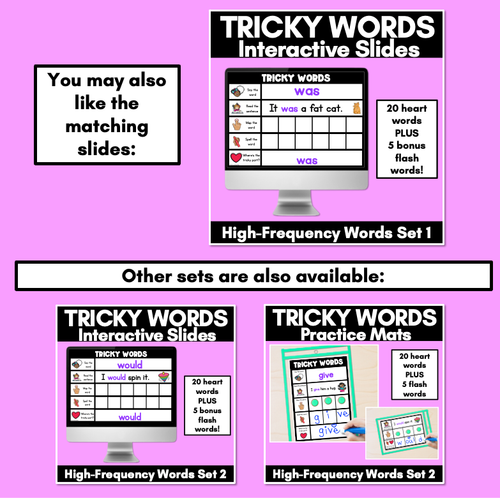 Resource preview 5 for High Frequency Heart Word Practice Activities SET 1 - Phonics Centers