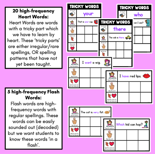 Resource preview 4 for High Frequency Heart Word Practice Activities SET 2- Phonics Centers