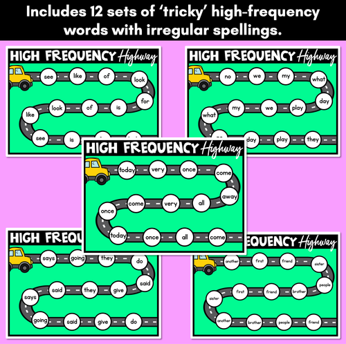 Resource preview 2 for HIGH FREQUENCY WORD MATS - Sight Word Fluency Games EDITABLE