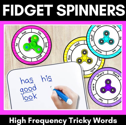 Resource preview 1 for High-Frequency Word Games - Fidget Spinner Templates