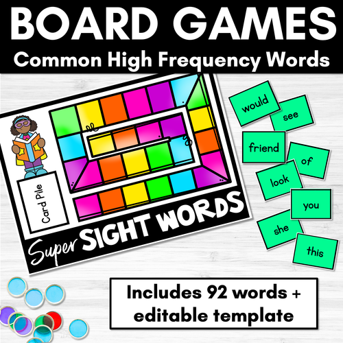 Resource preview 1 for High Frequency Words Board Games - Sight Word Activity