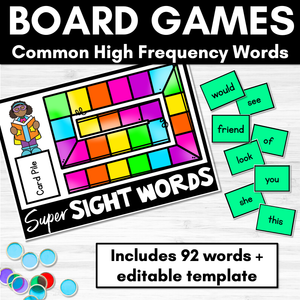 High Frequency Words Board Games - Sight Word Activity