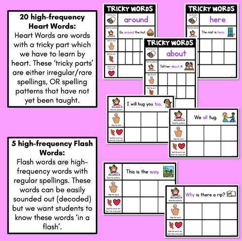 Resource preview 4 for High Frequency Heart Word Practice Activities SET 3- Phonics Centers