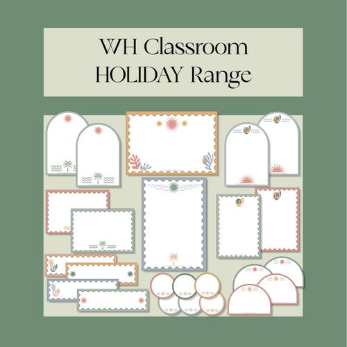 Resource preview 1 for Wholehearted Classroom Labels - HOLIDAY Range (editable)