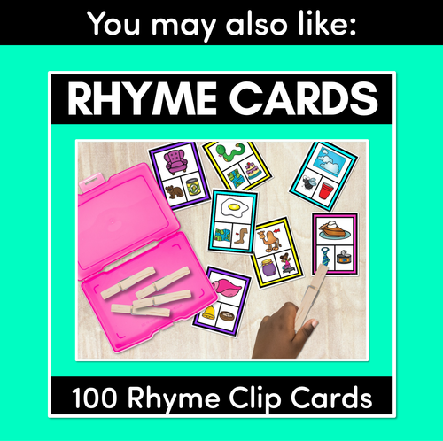 Resource preview 4 for Syllable Clip Cards - Phonological Awareness Activities for Kindergarten