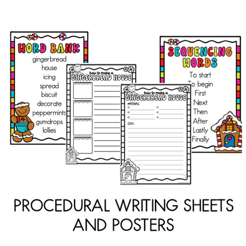 Resource preview 2 for Gingerbread House Craft and Writing Sheets