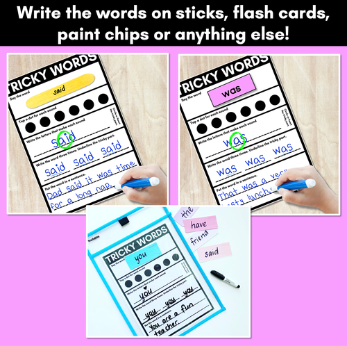 Resource preview 3 for Tricky Word Mapping Templates - Orthographic Mapping for Heart Words